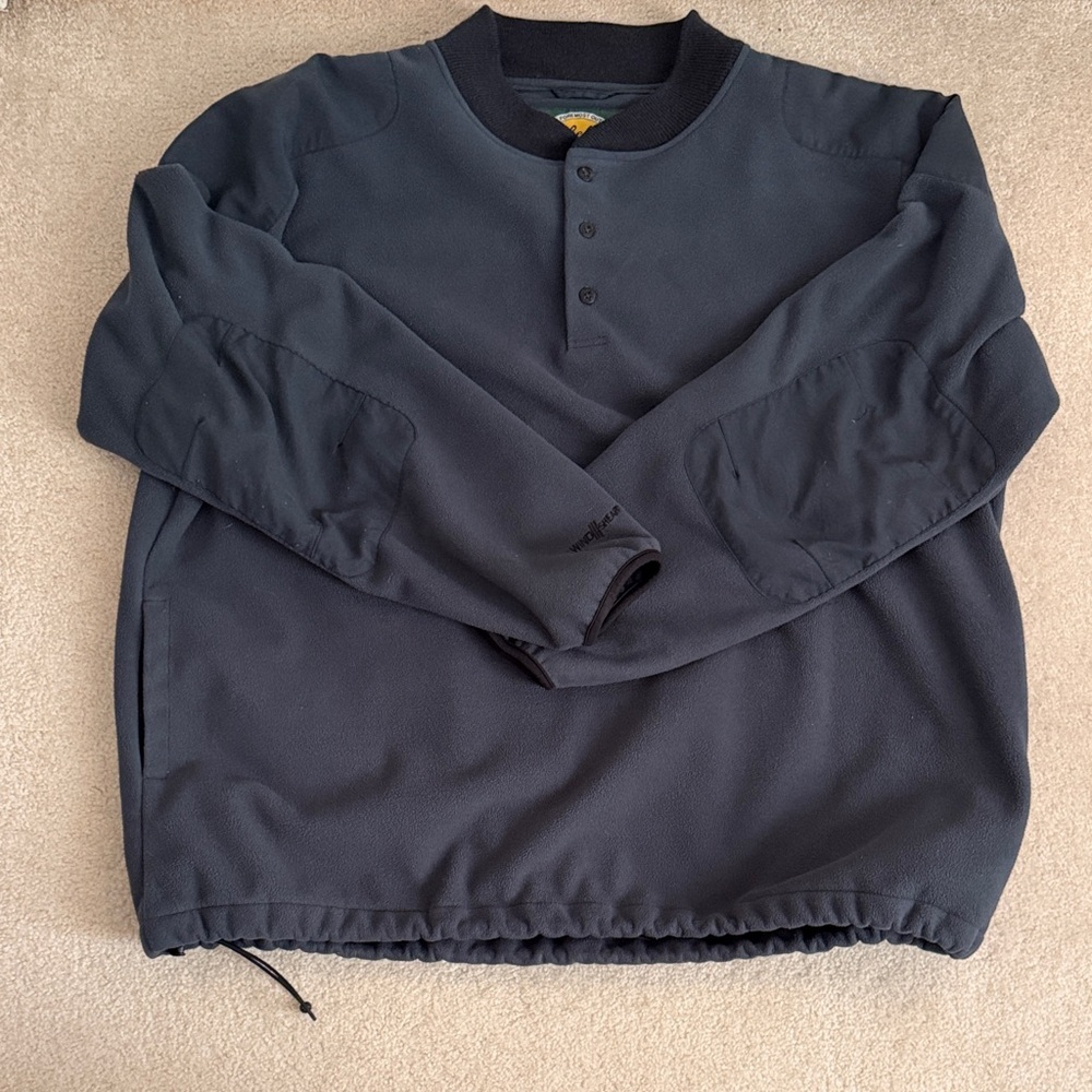 Cabela's Men's Blue 3 button Wind Shear Fleece pullover  XL TALL EXCELLENT COND